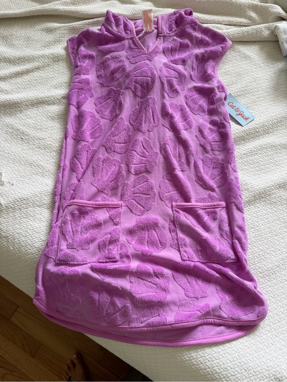 Cat & Jack Lavender Shell Terry Hooded Cover-Up